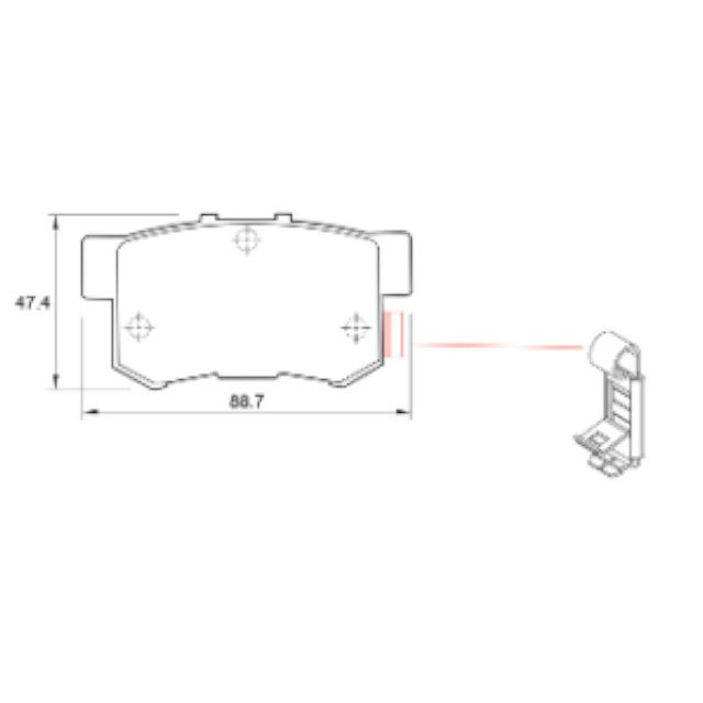 Gwm H6 2.0 TCi GW4D20 rear brake pads from 2011 to 2018 - Image 3